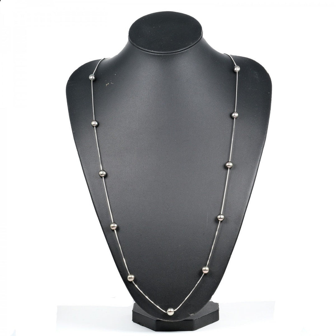 TASAKI Necklace K18 White Gold, 13P Black Pearl (Black Pearl) Silver Pearl around 0.3"-0.3" Women Used Authentic