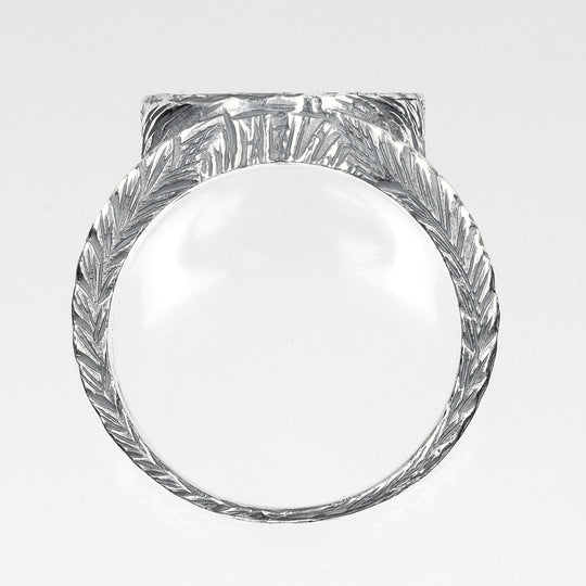 GUCCI Ring Silver925 Silver Interlocking G Arabesque mens 19 Used Authentic