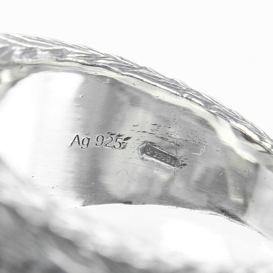 GUCCI Ring Silver925 Silver Interlocking G Arabesque mens 19 Used Authentic