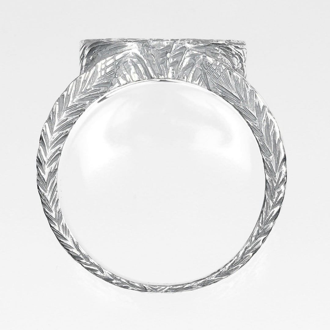 GUCCI Ring Silver925 Silver Interlocking G Arabesque mens 19 Used Authentic