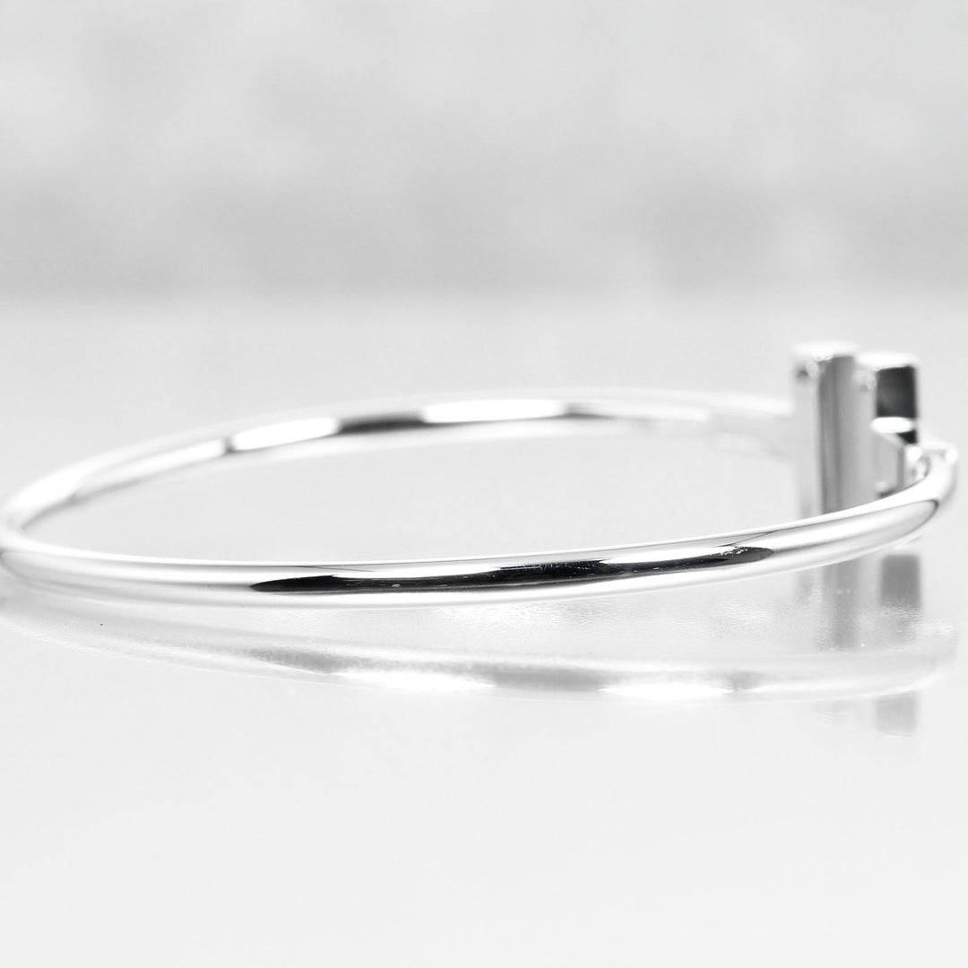 TIFFANY&Co. bracelet K18 White Gold, Diamond Silver Circumference of Wristaround5.9" T wire Women Used Authentic