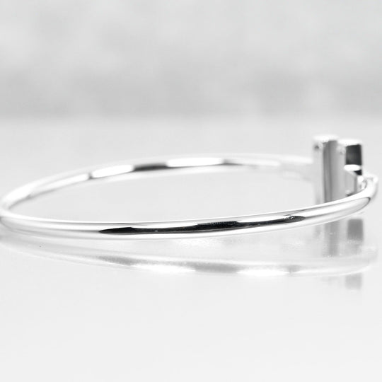 TIFFANY&Co. bracelet K18 White Gold, Diamond Silver Circumference of Wristaround5.9" T wire Women Used Authentic
