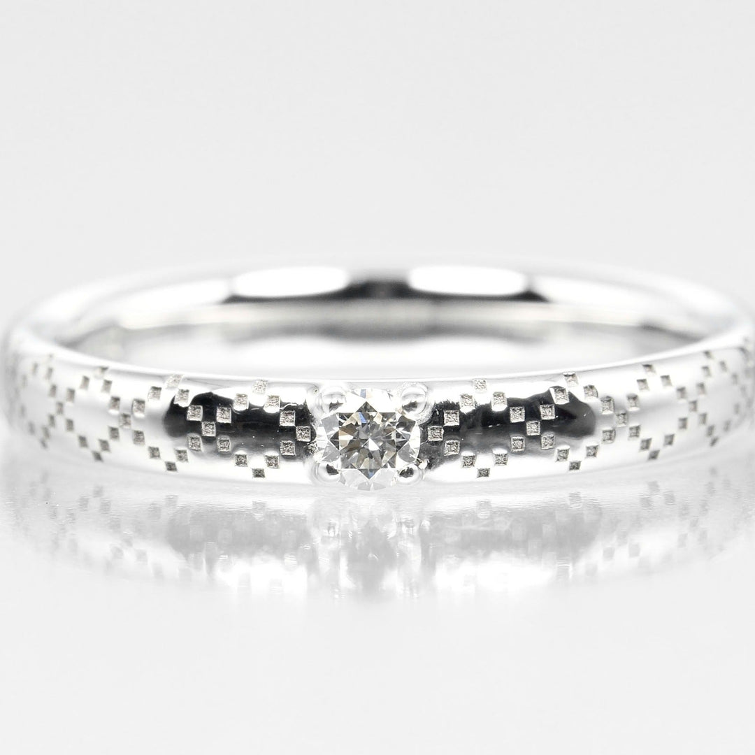 GUCCI Ring K18 White Gold, Diamond Silver Diamantissima Women 7 Used Authentic