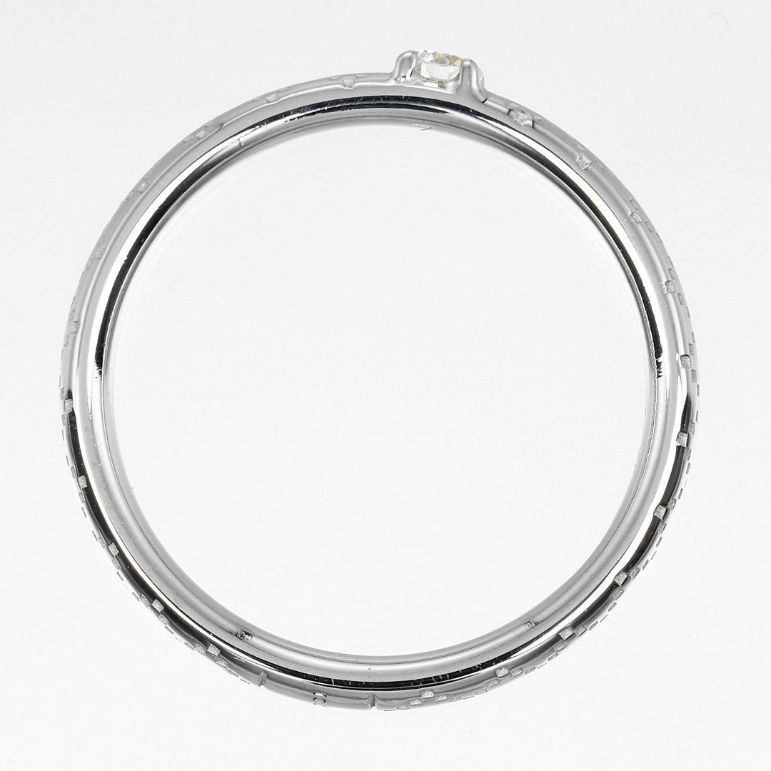 GUCCI Ring K18 White Gold, Diamond Silver Diamantissima Women 7 Used Authentic