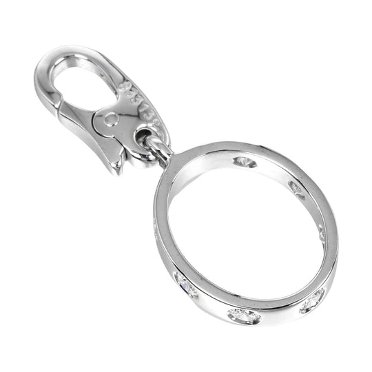 CARTIER Pendant top K18WG(750), 7P diamond Silver Love charm Women Used Authentic