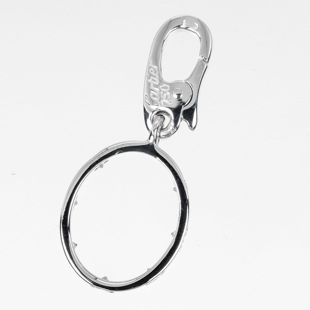CARTIER Pendant top K18WG(750), 7P diamond Silver Love charm Women Used Authentic
