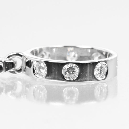 CARTIER Pendant top K18WG(750), 7P diamond Silver Love charm Women Used Authentic