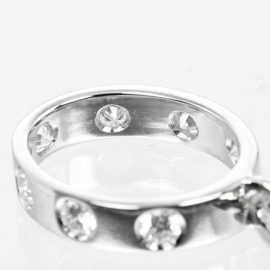 CARTIER Pendant top K18WG(750), 7P diamond Silver Love charm Women Used Authentic