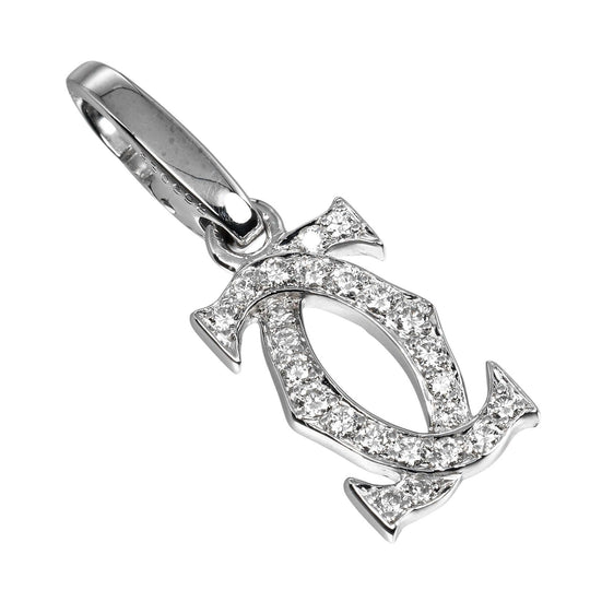 CARTIER Pendant top K18WG, Diamond clear 2C charm Women(Unisex) Used Authentic