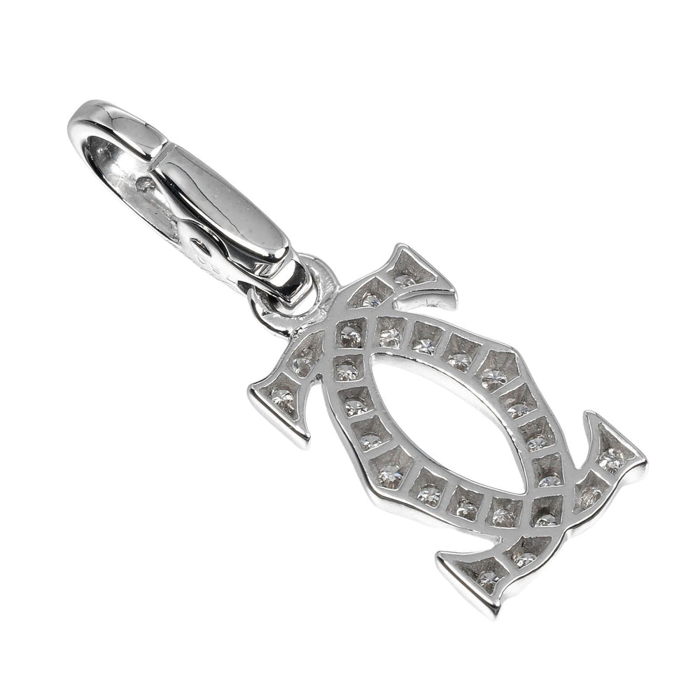 CARTIER Pendant top K18WG, Diamond clear 2C charm Women(Unisex) Used Authentic