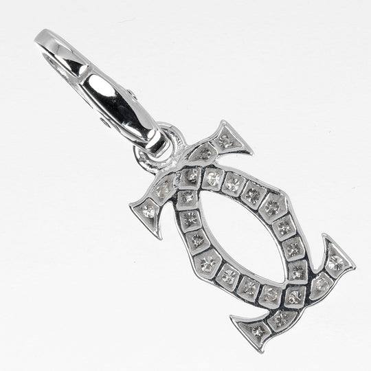 CARTIER Pendant top K18WG, Diamond clear 2C charm Women(Unisex) Used Authentic