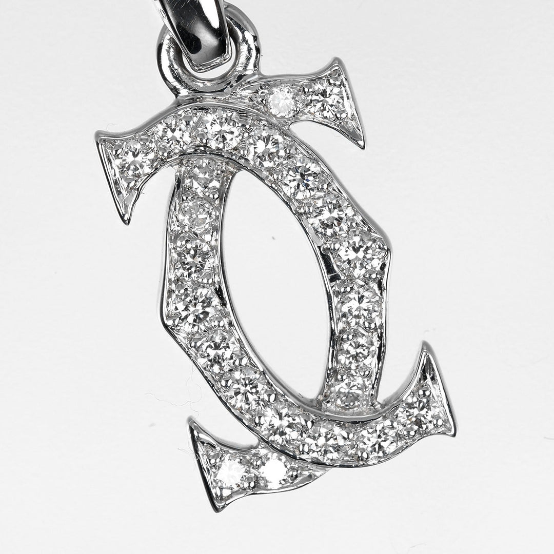 CARTIER Pendant top K18WG, Diamond clear 2C charm Women(Unisex) Used Authentic