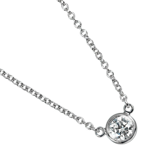 TIFFANY&Co. Necklace 0.19ct VS1/G/3EX Pt950Platinum, Diamond Silver By the yard Women Used Authentic