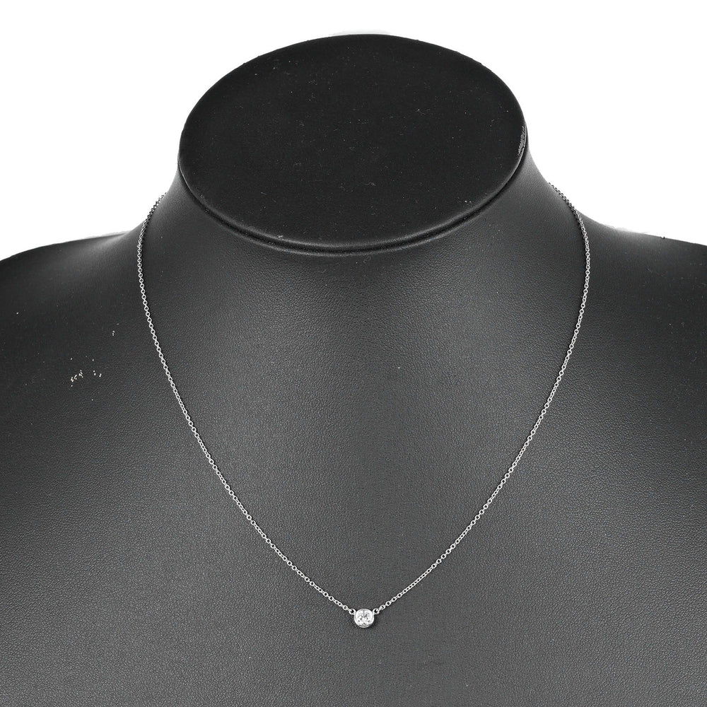 TIFFANY&Co. Necklace 0.19ct VS1/G/3EX Pt950Platinum, Diamond Silver By the yard Women Used Authentic