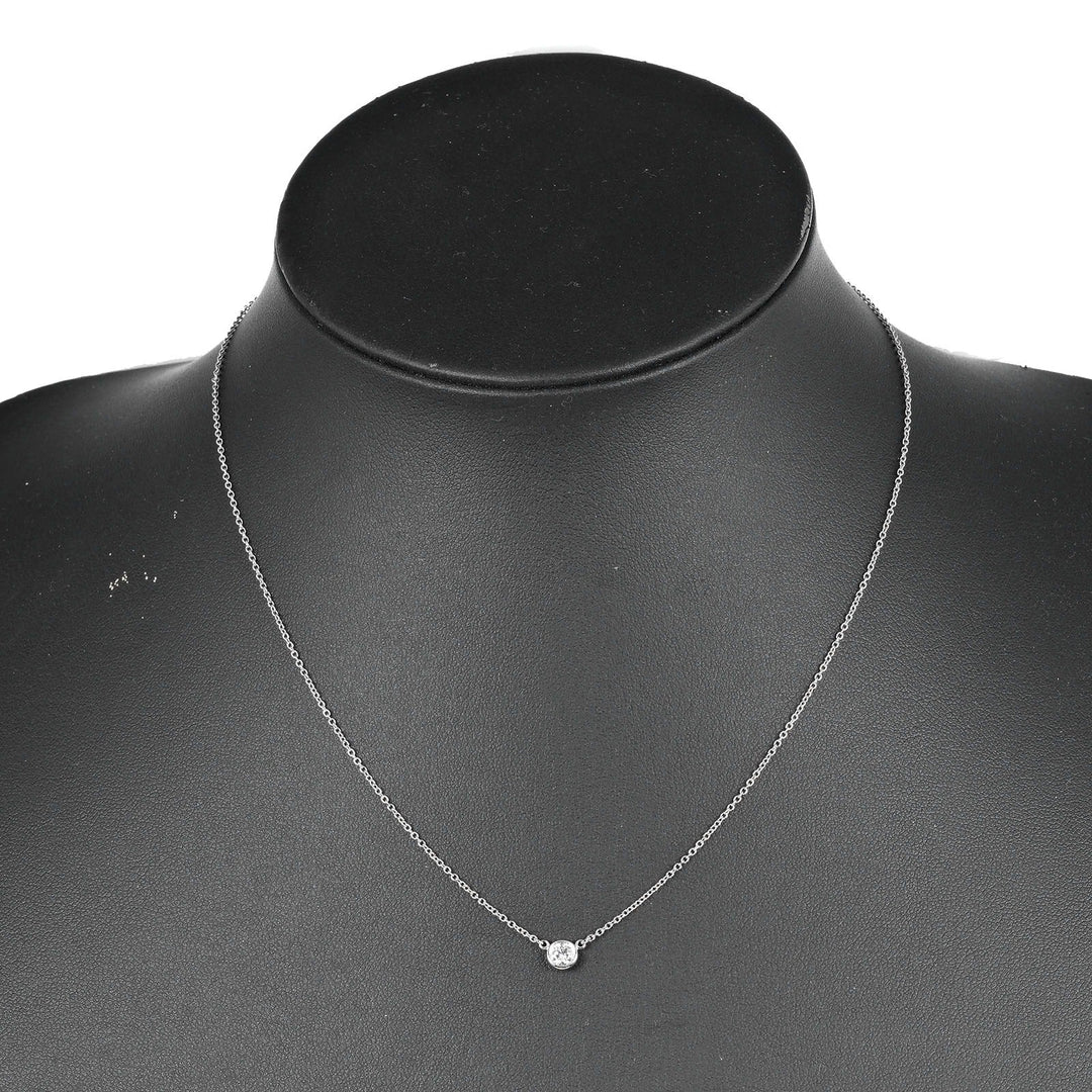 TIFFANY&Co. Necklace 0.19ct VS1/G/3EX Pt950Platinum, Diamond Silver By the yard Women Used Authentic