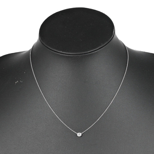 TIFFANY&Co. Necklace 0.19ct VS1/G/3EX Pt950Platinum, Diamond Silver By the yard Women Used Authentic