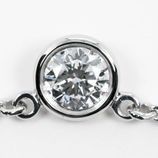 TIFFANY&Co. Necklace 0.19ct VS1/G/3EX Pt950Platinum, Diamond Silver By the yard Women Used Authentic