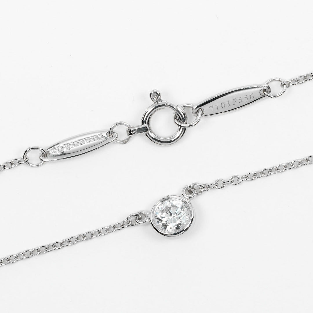 TIFFANY&Co. Necklace 0.19ct VS1/G/3EX Pt950Platinum, Diamond Silver By the yard Women Used Authentic
