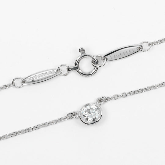 TIFFANY&Co. Necklace 0.19ct VS1/G/3EX Pt950Platinum, Diamond Silver By the yard Women Used Authentic
