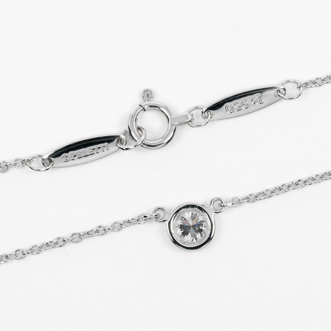 TIFFANY&Co. Necklace 0.19ct VS1/G/3EX Pt950Platinum, Diamond Silver By the yard Women Used Authentic