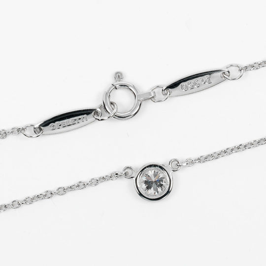 TIFFANY&Co. Necklace 0.19ct VS1/G/3EX Pt950Platinum, Diamond Silver By the yard Women Used Authentic