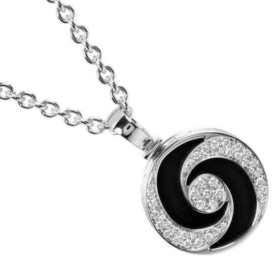 BVLGARI Necklace 18k white gold, diamond, onyx Silver optical Women Used Authentic
