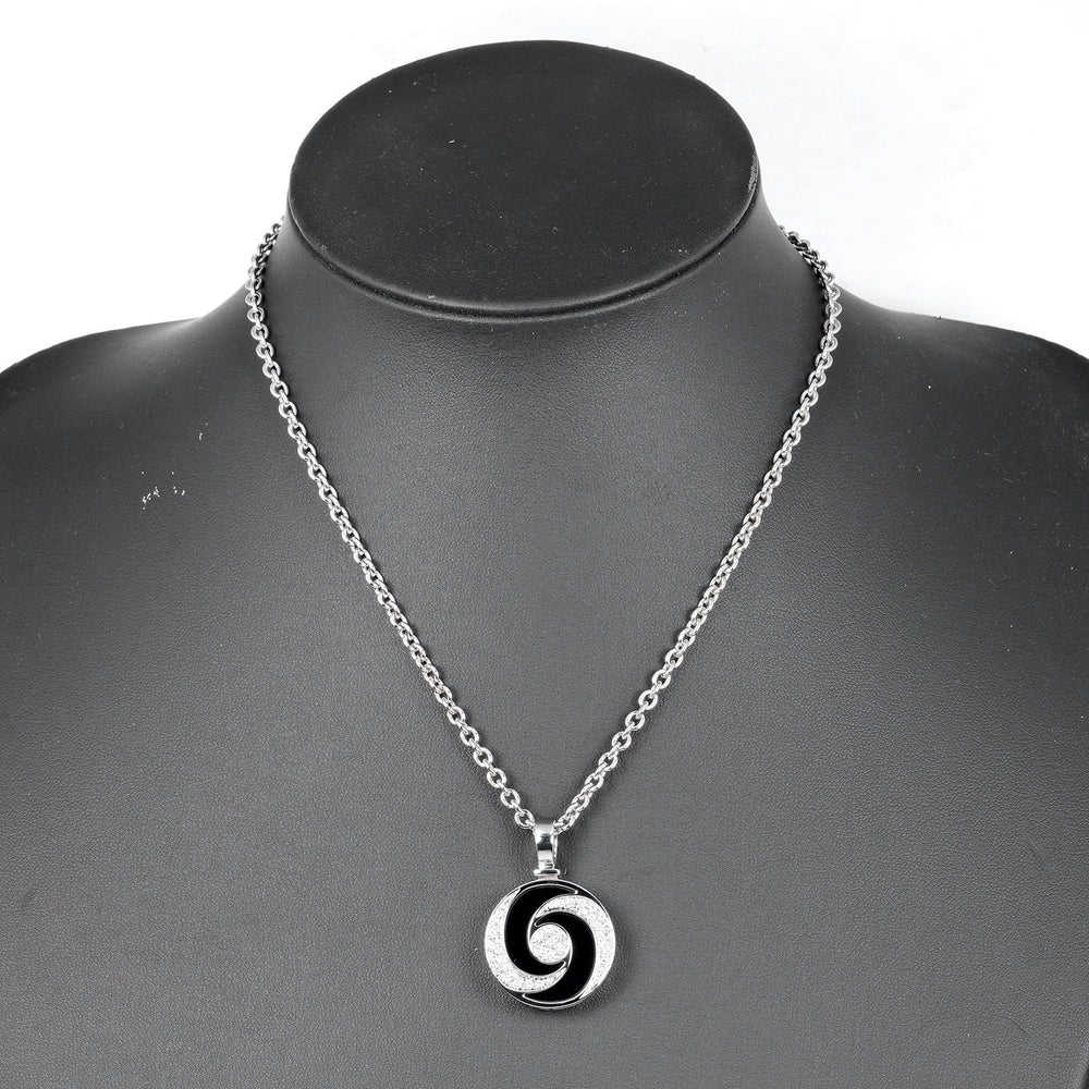 BVLGARI Necklace 18k white gold, diamond, onyx Silver optical Women Used Authentic