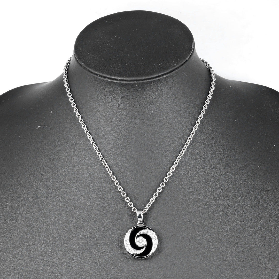 BVLGARI Necklace 18k white gold, diamond, onyx Silver optical Women Used Authentic