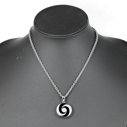 BVLGARI Necklace 18k white gold, diamond, onyx Silver optical Women Used Authentic