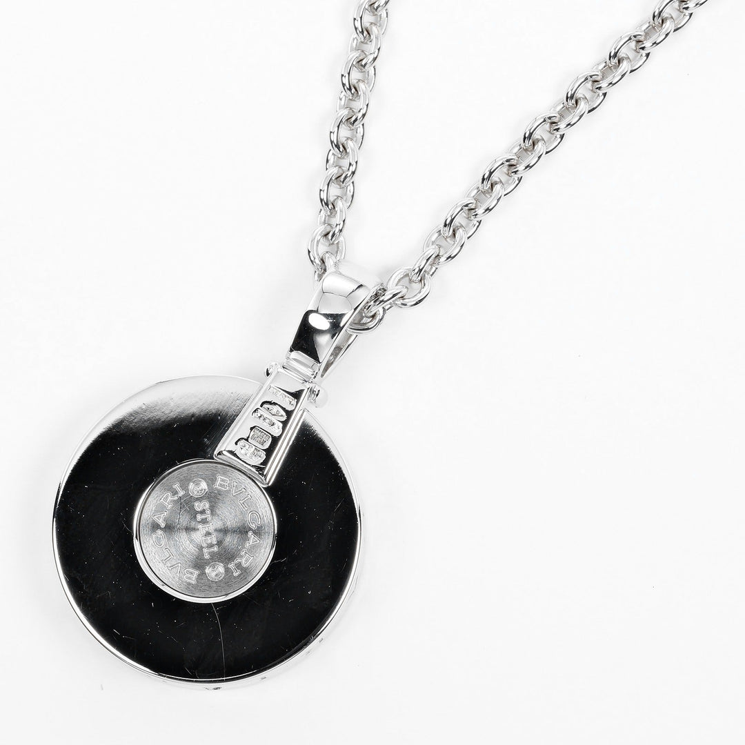 BVLGARI Necklace 18k white gold, diamond, onyx Silver optical Women Used Authentic