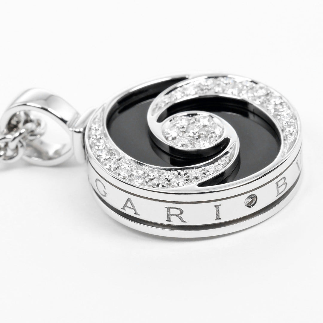 BVLGARI Necklace 18k white gold, diamond, onyx Silver optical Women Used Authentic