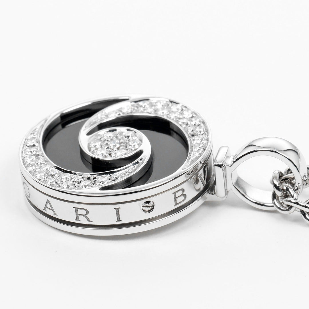 BVLGARI Necklace 18k white gold, diamond, onyx Silver optical Women Used Authentic