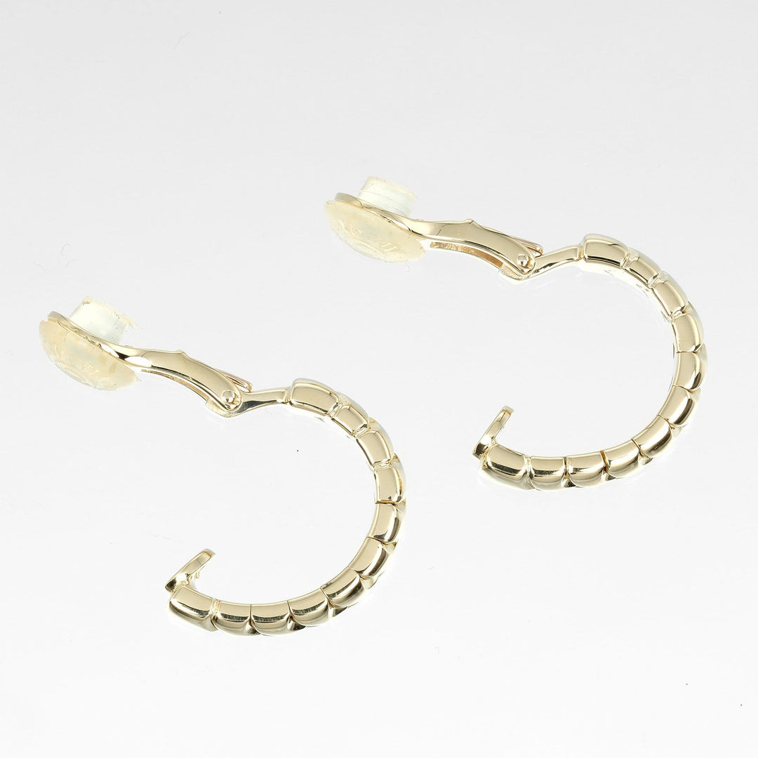 BVLGARI Earring K18 yellow gold Silver Spiga Hoop Women Used Authentic
