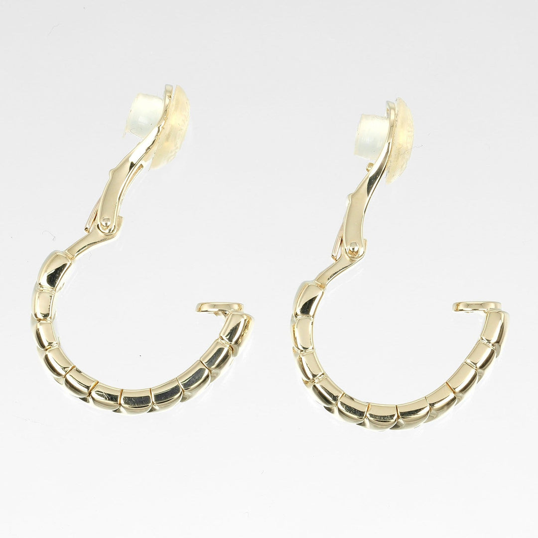 BVLGARI Earring K18 yellow gold Silver Spiga Hoop Women Used Authentic