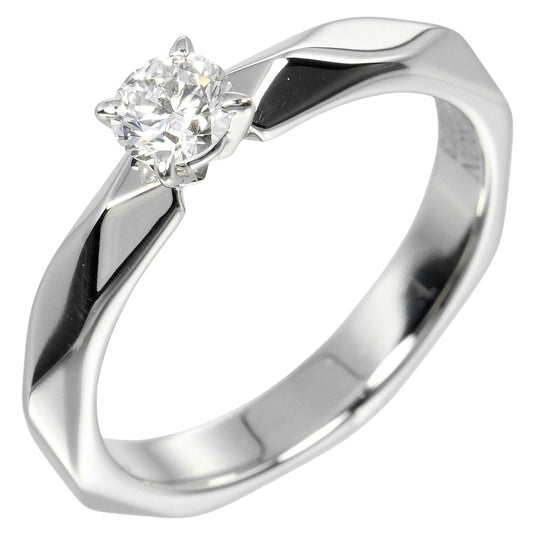Boucheron Ring 0.21ct VVS1/E/VG Pt950Platinum, Diamond Silver Faceted Solitaire Women 46 Used Authentic