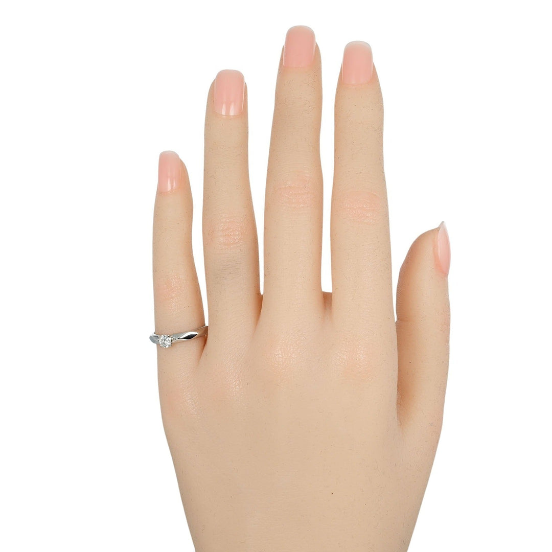 Boucheron Ring 0.21ct VVS1/E/VG Pt950Platinum, Diamond Silver Faceted Solitaire Women 46 Used Authentic