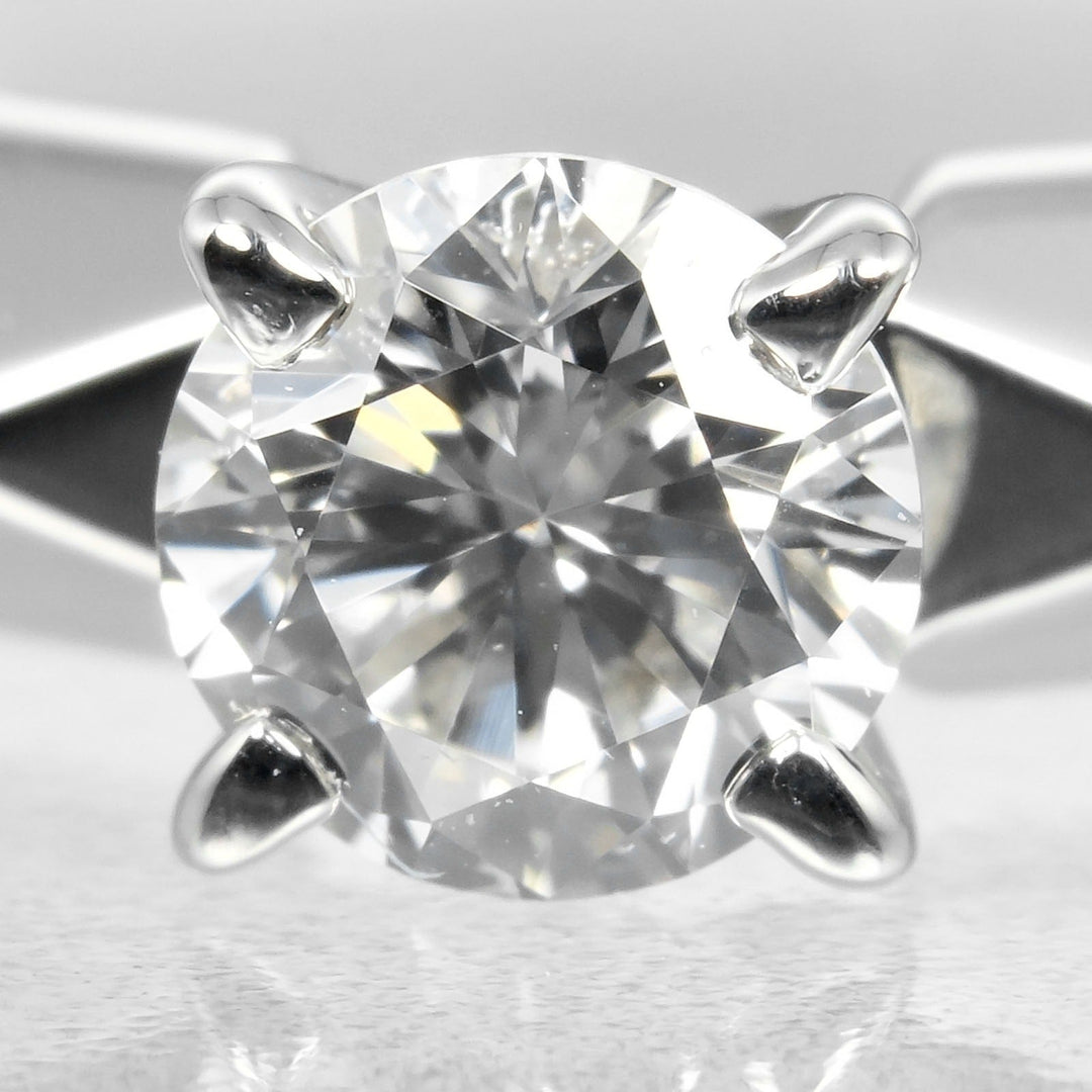 Boucheron Ring 0.21ct VVS1/E/VG Pt950Platinum, Diamond Silver Faceted Solitaire Women 46 Used Authentic