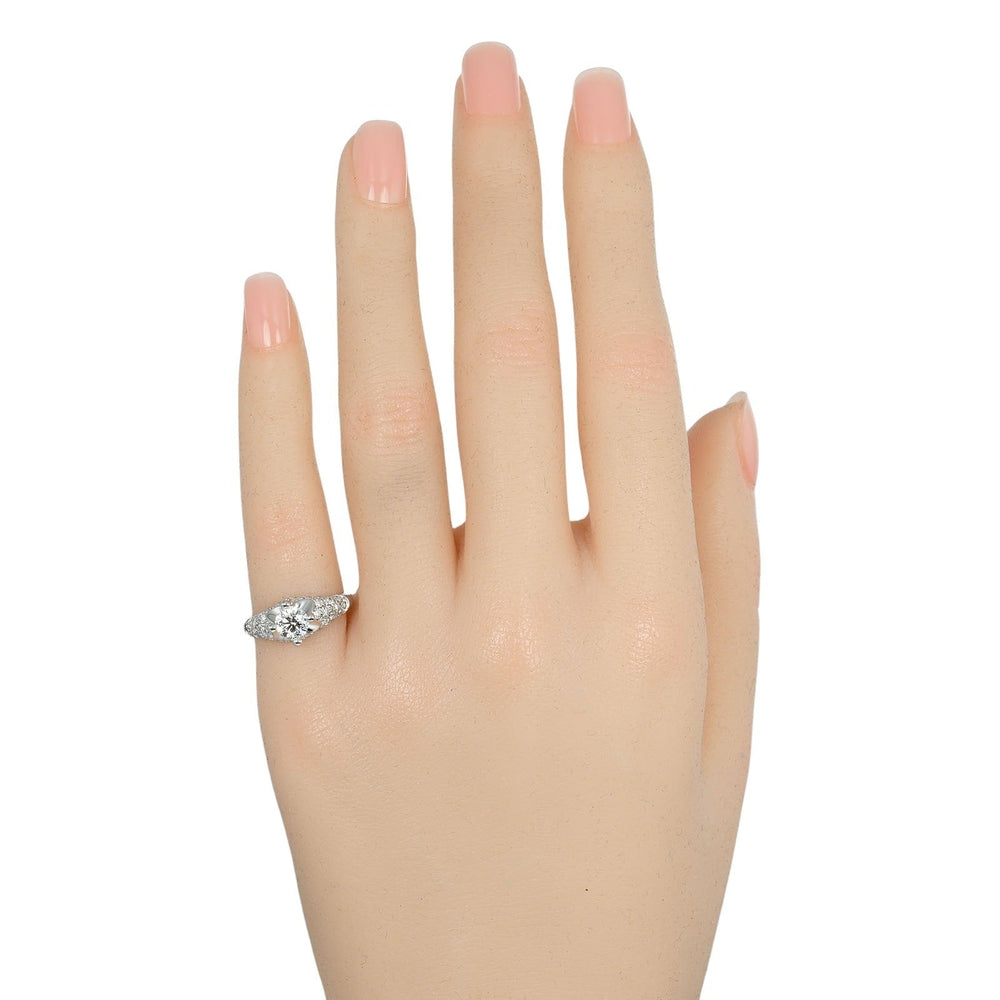 BVLGARI Ring 0.53ct VS1/E/EX/GOOD Pt950Platinum, Diamond Silver Corona solitaire Women Used Authentic