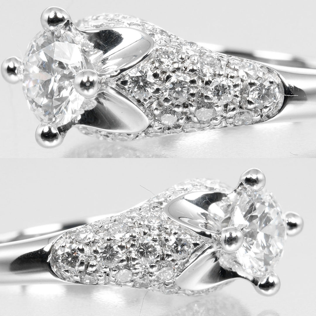 BVLGARI Ring 0.53ct VS1/E/EX/GOOD Pt950Platinum, Diamond Silver Corona solitaire Women Used Authentic