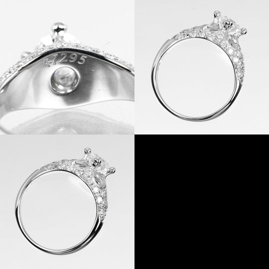 BVLGARI Ring 0.53ct VS1/E/EX/GOOD Pt950Platinum, Diamond Silver Corona solitaire Women Used Authentic