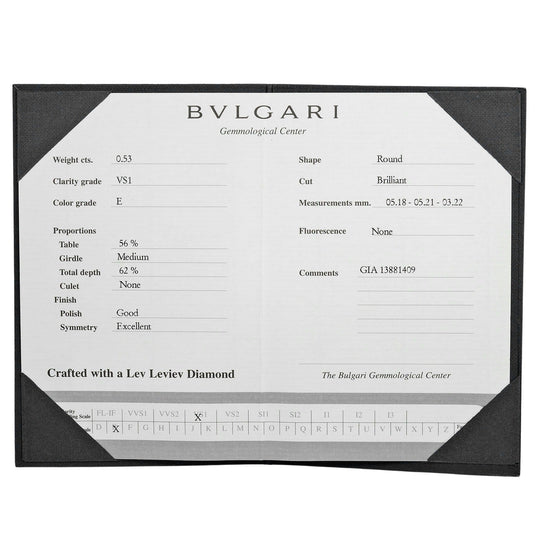 BVLGARI Ring 0.53ct VS1/E/EX/GOOD Pt950Platinum, Diamond Silver Corona solitaire Women Used Authentic