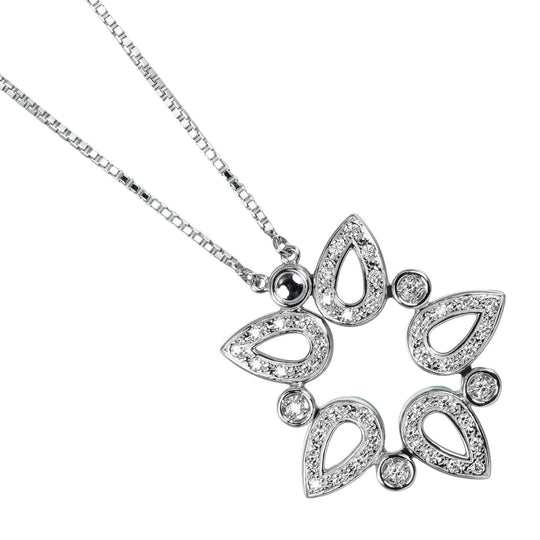 TASAKI Necklace K18 White Gold, Diamond Silver Magnet 2WAY Women Used Authentic
