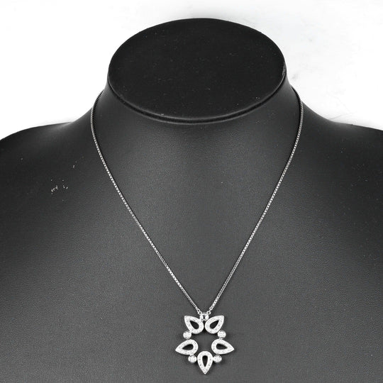 TASAKI Necklace K18 White Gold, Diamond Silver Magnet 2WAY Women Used Authentic