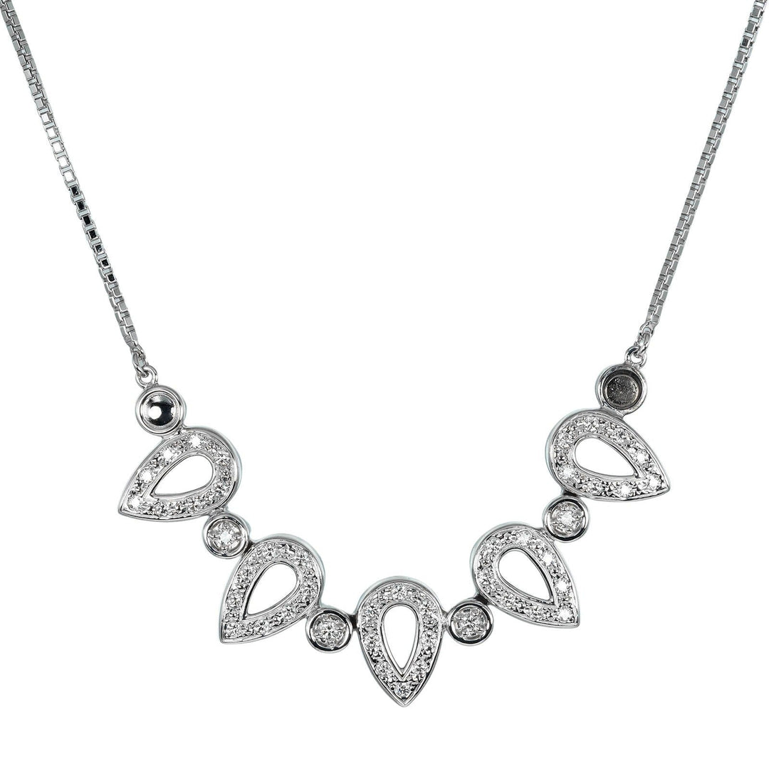 TASAKI Necklace K18 White Gold, Diamond Silver Magnet 2WAY Women Used Authentic