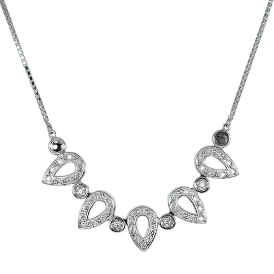 TASAKI Necklace K18 White Gold, Diamond Silver Magnet 2WAY Women Used Authentic