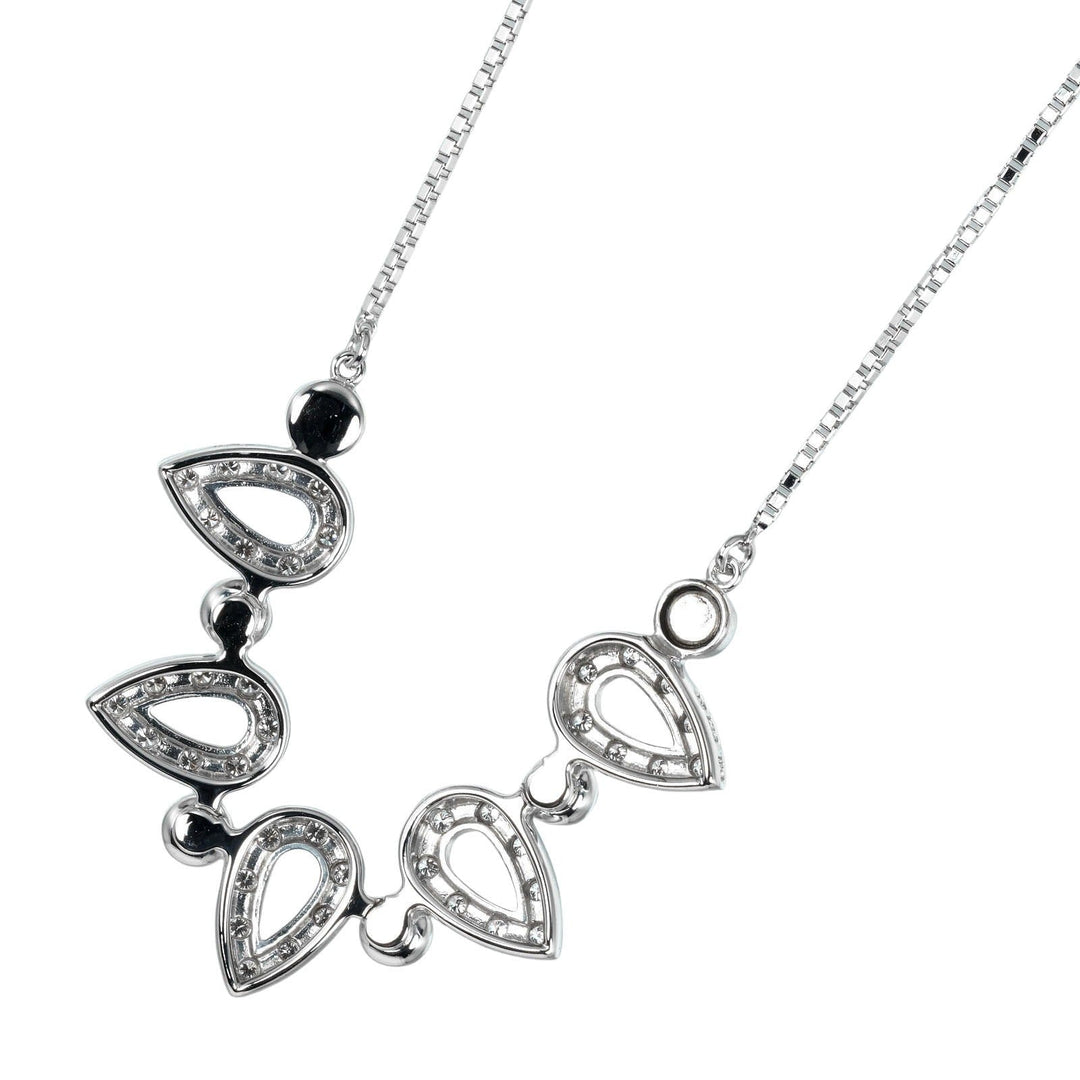 TASAKI Necklace K18 White Gold, Diamond Silver Magnet 2WAY Women Used Authentic