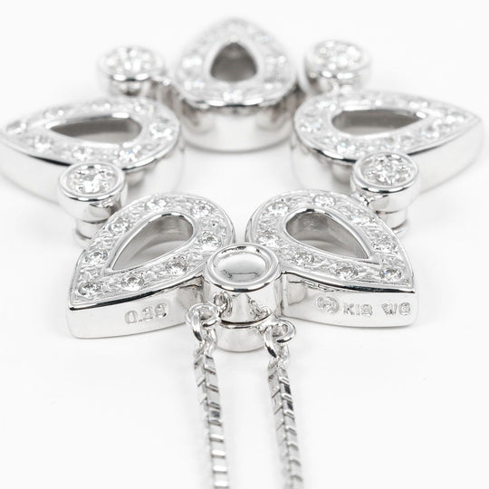 TASAKI Necklace K18 White Gold, Diamond Silver Magnet 2WAY Women Used Authentic