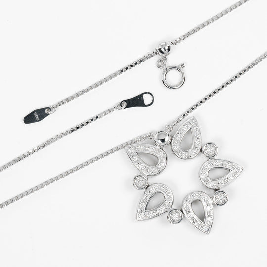 TASAKI Necklace K18 White Gold, Diamond Silver Magnet 2WAY Women Used Authentic