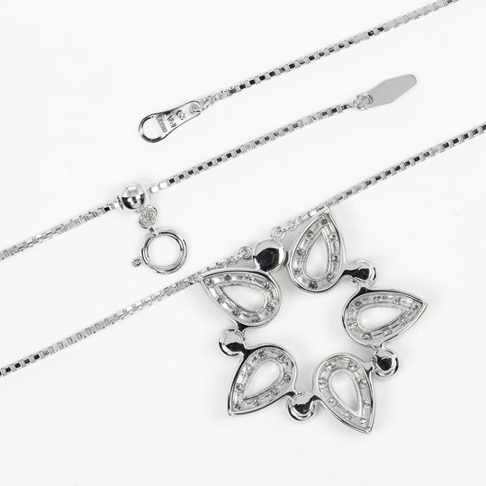 TASAKI Necklace K18 White Gold, Diamond Silver Magnet 2WAY Women Used Authentic