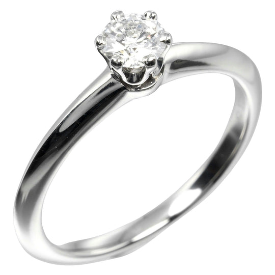 TIFFANY&Co. Ring 0.26ct Pt950Platinum, Diamond Silver Solitaire Women Used Authentic